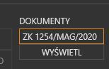 Subiekt GT Magazyn - pole skanowania numeru pełnego z dokumentu z Subiekta GT