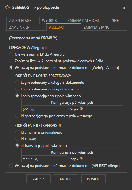 Konfiguracja wstawiania numeru listu do ALlegro.pl w programie do obsługi wysyłek - ProstaPaczka